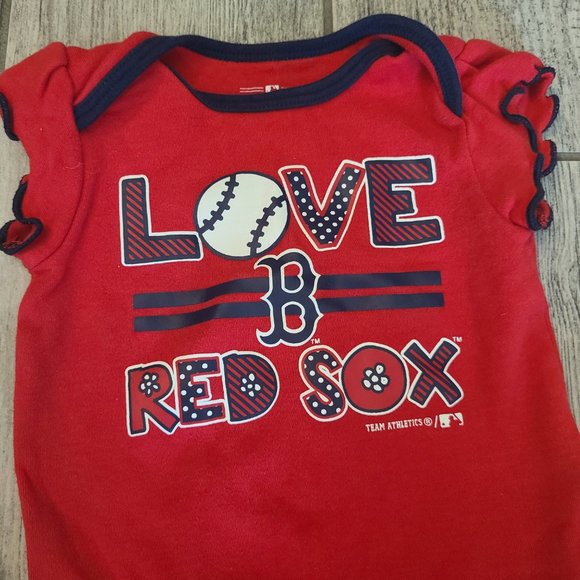 🏷 3/$15 or 5/$20 MLB Boston Red Sox baby onesies red white 3-6M - Picture 3 of 7